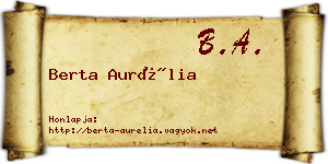 Berta Aurélia névjegykártya